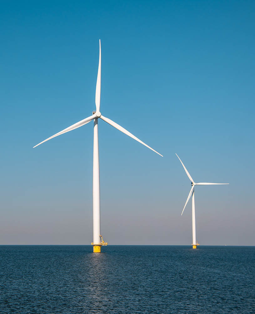 2 offshore wind turbines